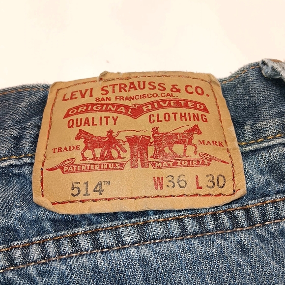 Levi's 514 Jeans Mens 36 X 30 Slim Straight Blue Denim - Picture 7 of 10